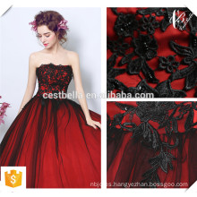 2016 elegante diseño elegante de hombro vestido de seda rojo de lujo vestido de noche vestido de ceremonia